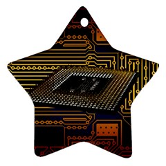 Processor Cpu Board Circuits Ornament (Star)