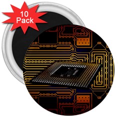 Processor Cpu Board Circuits 3  Magnets (10 pack) 