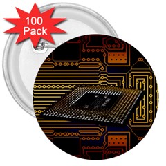 Processor Cpu Board Circuits 3  Buttons (100 pack) 