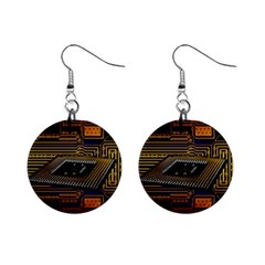 Processor Cpu Board Circuits Mini Button Earrings