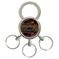 Processor Cpu Board Circuits 3-Ring Key Chains