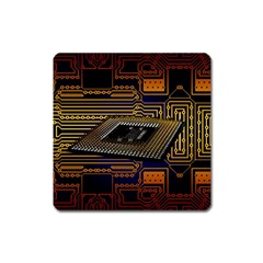 Processor Cpu Board Circuits Square Magnet