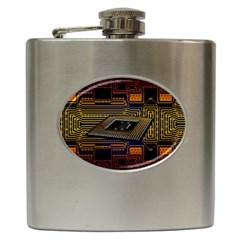 Processor Cpu Board Circuits Hip Flask (6 oz)