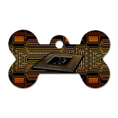 Processor Cpu Board Circuits Dog Tag Bone (Two Sides)