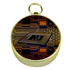 Processor Cpu Board Circuits Gold Compasses