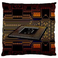 Processor Cpu Board Circuits Large Flano Cushion Case (One Side)