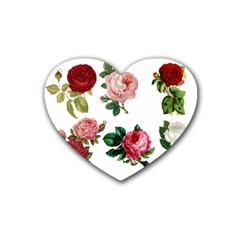 Roses 1770165 1920 Rubber Coaster (heart)  by vintage2030