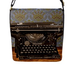 Typewriter Flap Closure Messenger Bag (l) by vintage2030