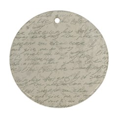 Handwritten Letter 2 Round Ornament (two Sides) by vintage2030