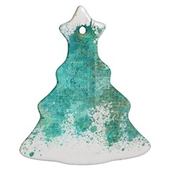 Splash Teal Christmas Tree Ornament (two Sides) by vintage2030