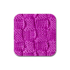Knitted Wool Square Green Rubber Square Coaster (4 Pack)  by vintage2030