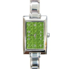 Knitted Wool Chain Green Rectangle Italian Charm Watch by vintage2030