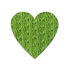 Knitted Wool Chain Green Heart Magnet by vintage2030