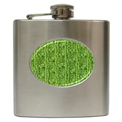 Knitted Wool Chain Green Hip Flask (6 Oz) by vintage2030