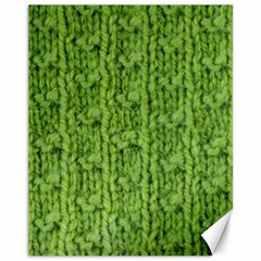 Knitted Wool Chain Green Canvas 11  X 14  by vintage2030