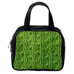 Knitted Wool Chain Green Classic Handbag (one Side) by vintage2030