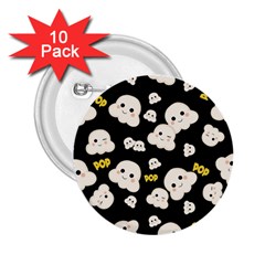 Cute Kawaii Popcorn pattern 2.25  Buttons (10 pack) 