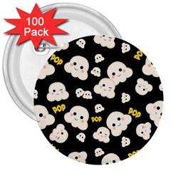 Cute Kawaii Popcorn Pattern 3  Buttons (100 Pack) 