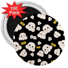 Cute Kawaii Popcorn pattern 3  Magnets (100 pack)