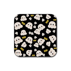 Cute Kawaii Popcorn pattern Rubber Coaster (Square) 