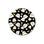 Cute Kawaii Popcorn pattern Magnet 3  (Round) Front