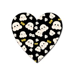 Cute Kawaii Popcorn Pattern Heart Magnet