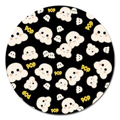 Cute Kawaii Popcorn pattern Magnet 5  (Round)