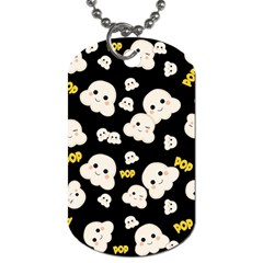 Cute Kawaii Popcorn pattern Dog Tag (Two Sides)