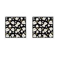Cute Kawaii Popcorn Pattern Cufflinks (square) by Valentinaart