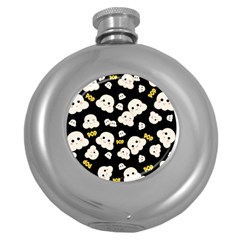 Cute Kawaii Popcorn pattern Round Hip Flask (5 oz)