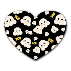Cute Kawaii Popcorn pattern Heart Mousepads