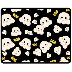 Cute Kawaii Popcorn Pattern Fleece Blanket (medium) 