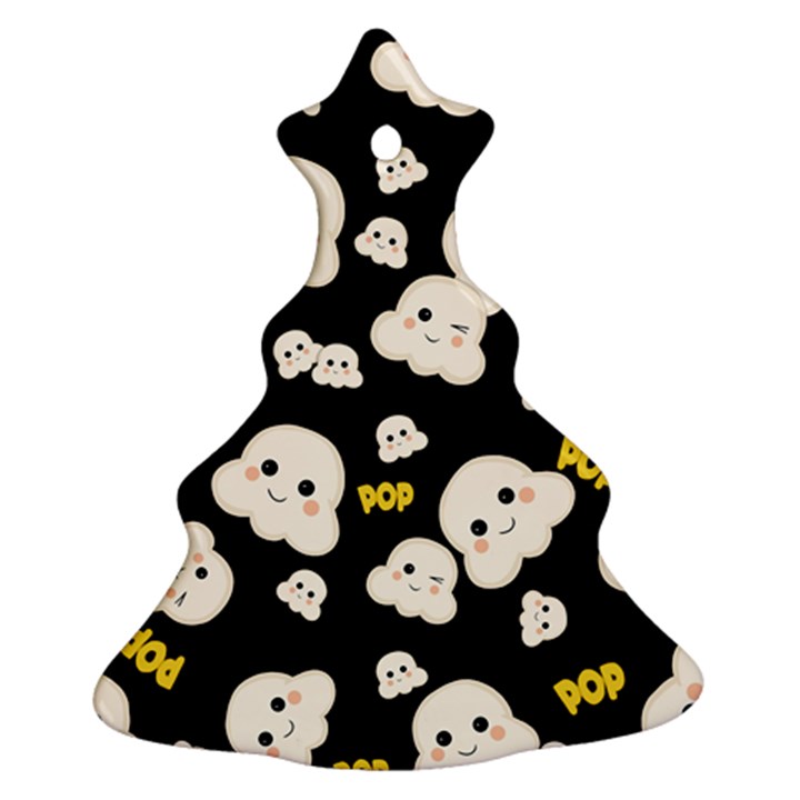 Cute Kawaii Popcorn pattern Christmas Tree Ornament (Two Sides)