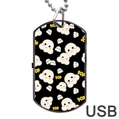 Cute Kawaii Popcorn pattern Dog Tag USB Flash (One Side)
