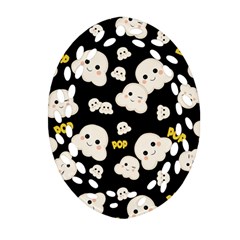 Cute Kawaii Popcorn pattern Ornament (Oval Filigree)