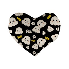 Cute Kawaii Popcorn Pattern Standard 16  Premium Heart Shape Cushions