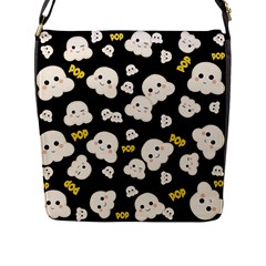 Cute Kawaii Popcorn pattern Flap Closure Messenger Bag (L)