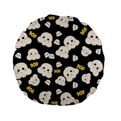 Cute Kawaii Popcorn pattern Standard 15  Premium Flano Round Cushions