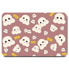 Cute Kawaii Popcorn Pattern Large Doormat  by Valentinaart