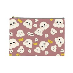 Cute Kawaii Popcorn Pattern Cosmetic Bag (large) by Valentinaart