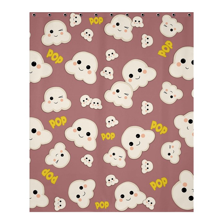 Cute Kawaii Popcorn pattern Shower Curtain 60  x 72  (Medium) 