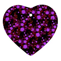 Purple Red  Roses Heart Ornament (two Sides) by snowwhitegirl