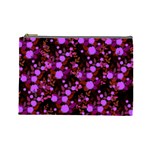 Purple Red  Roses Cosmetic Bag (Large) Front