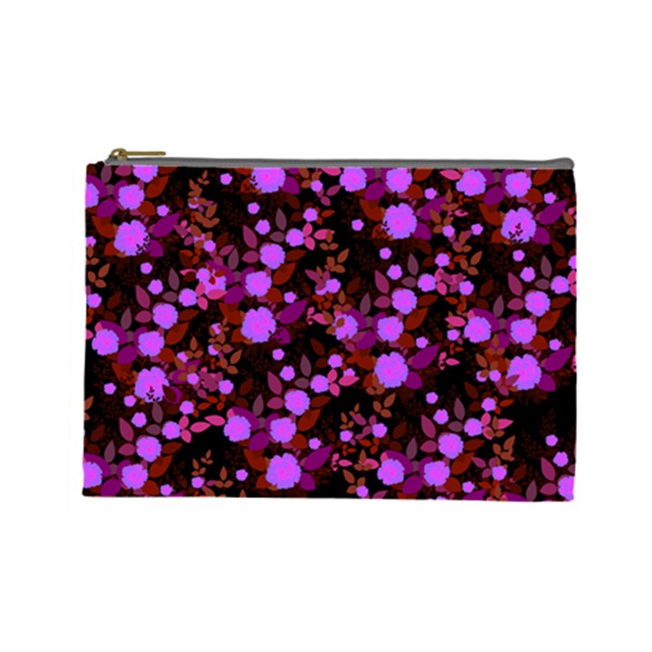 Purple Red  Roses Cosmetic Bag (Large)