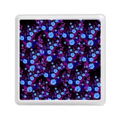 Purple Blue  Roses Memory Card Reader (square) by snowwhitegirl