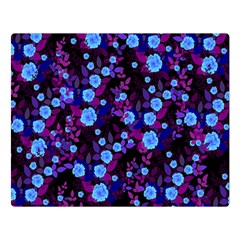 Purple Blue  Roses Double Sided Flano Blanket (large)  by snowwhitegirl