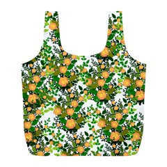 Peach Roses White Full Print Recycle Bag (l) by snowwhitegirl