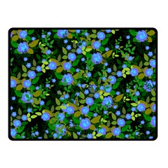 Blue Luminescent Roses Fleece Blanket (small)