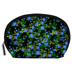 Blue Luminescent Roses Accessory Pouch (large)