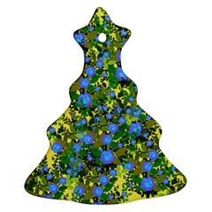 Blue Luminescent Roses Yellow Ornament (christmas Tree)  by snowwhitegirl